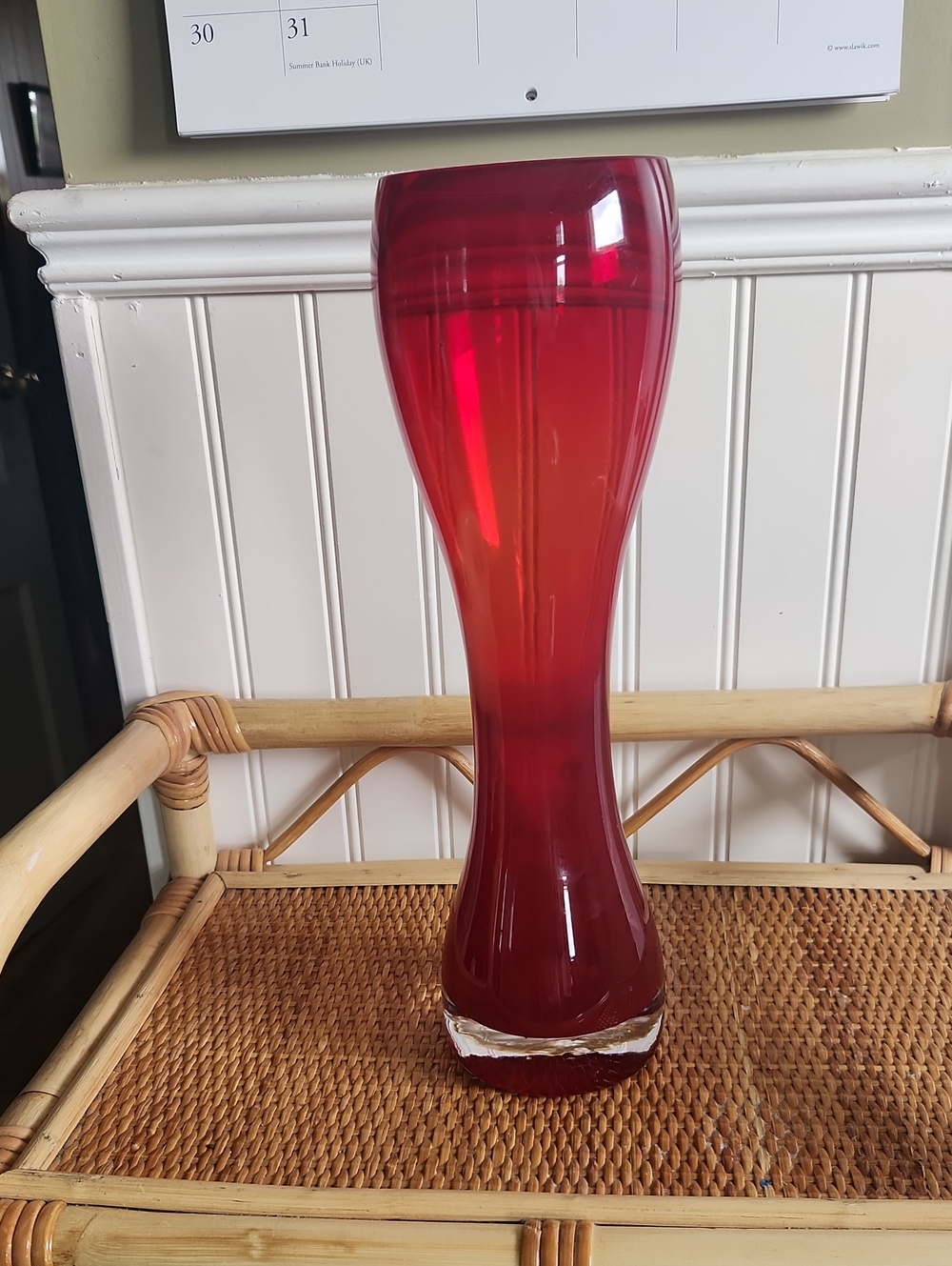 Hourglass Red Vase